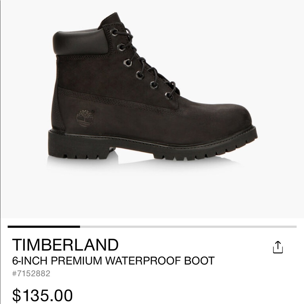 6 inch Black Timberland Boots